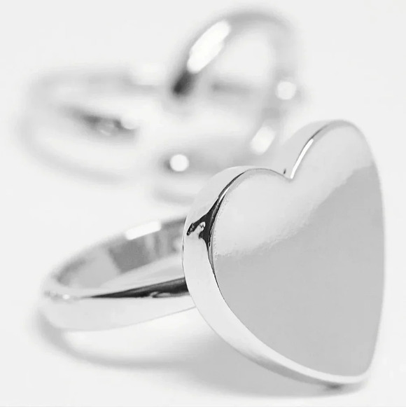 SVNX | 3-Pack Rings w/ Heart Details & Horseshoe in Silver sz 7 - Picture 7 of 9